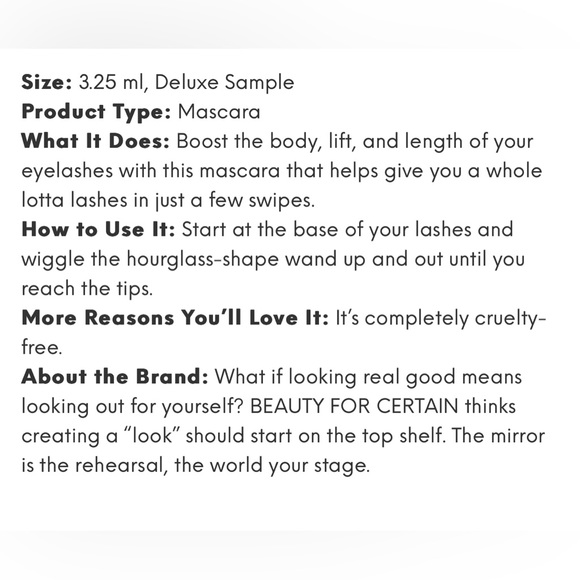 NWT Beauty For Certain BFC Set Whole Lotta Mascara & Deluxe Lipstick Warm Sienna - Picture 3 of 11